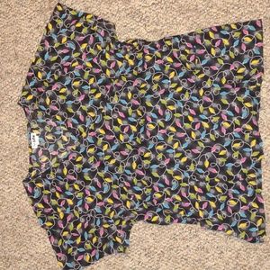 Christmas holiday lights scrub shirt